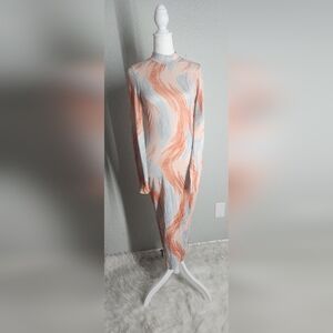 Elegant Multicolor Long Sleeve Dress